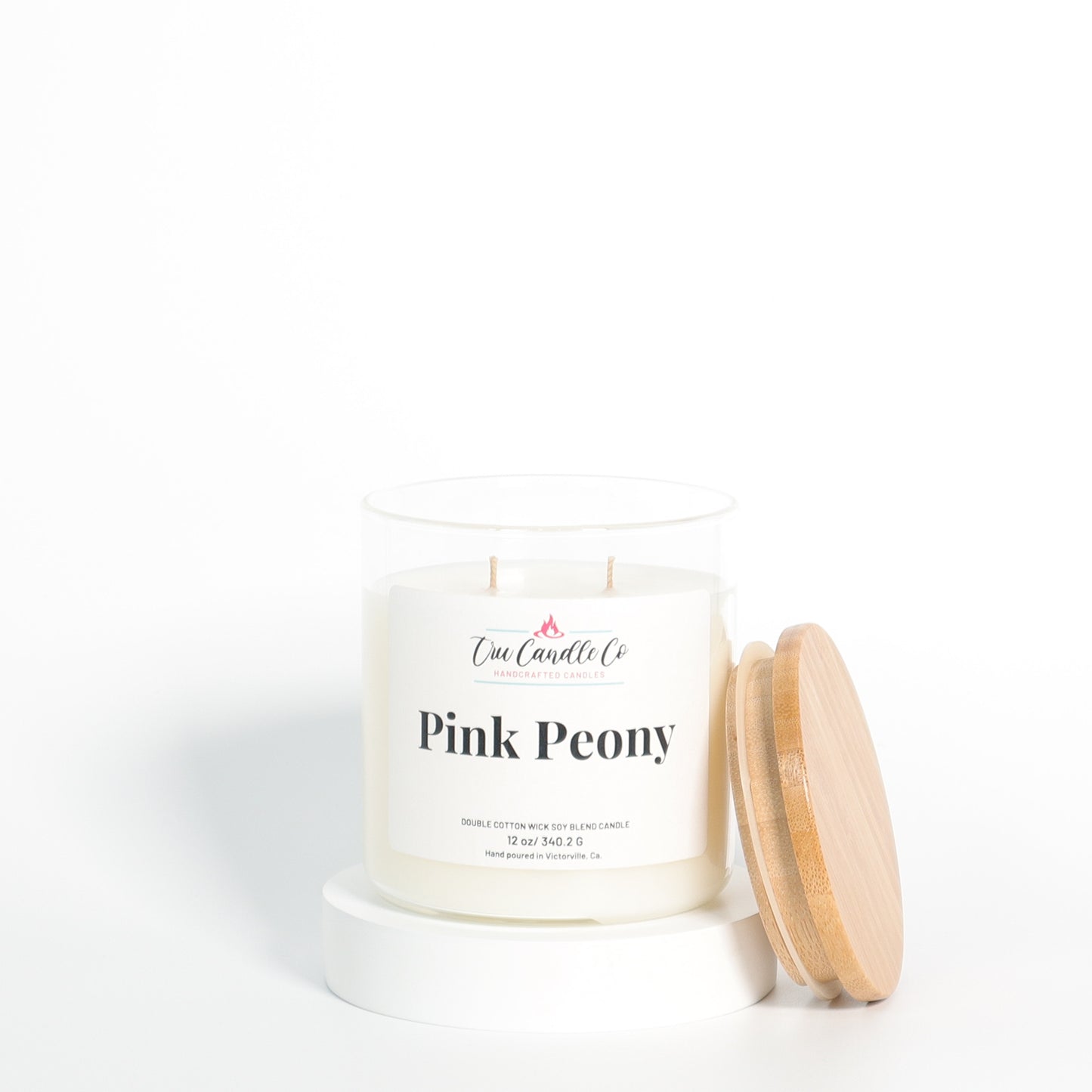 Peony candle with cherry blossom and magnolias, a perfect floral candle for spring time