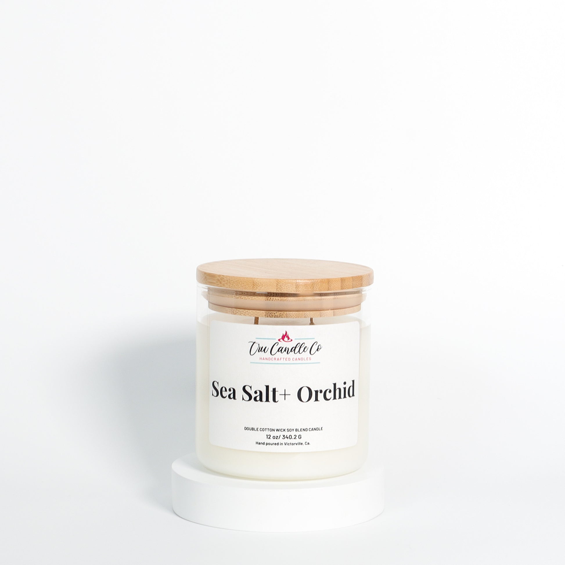 sea salt candle with musk and freesia, makes the perfect spa candle