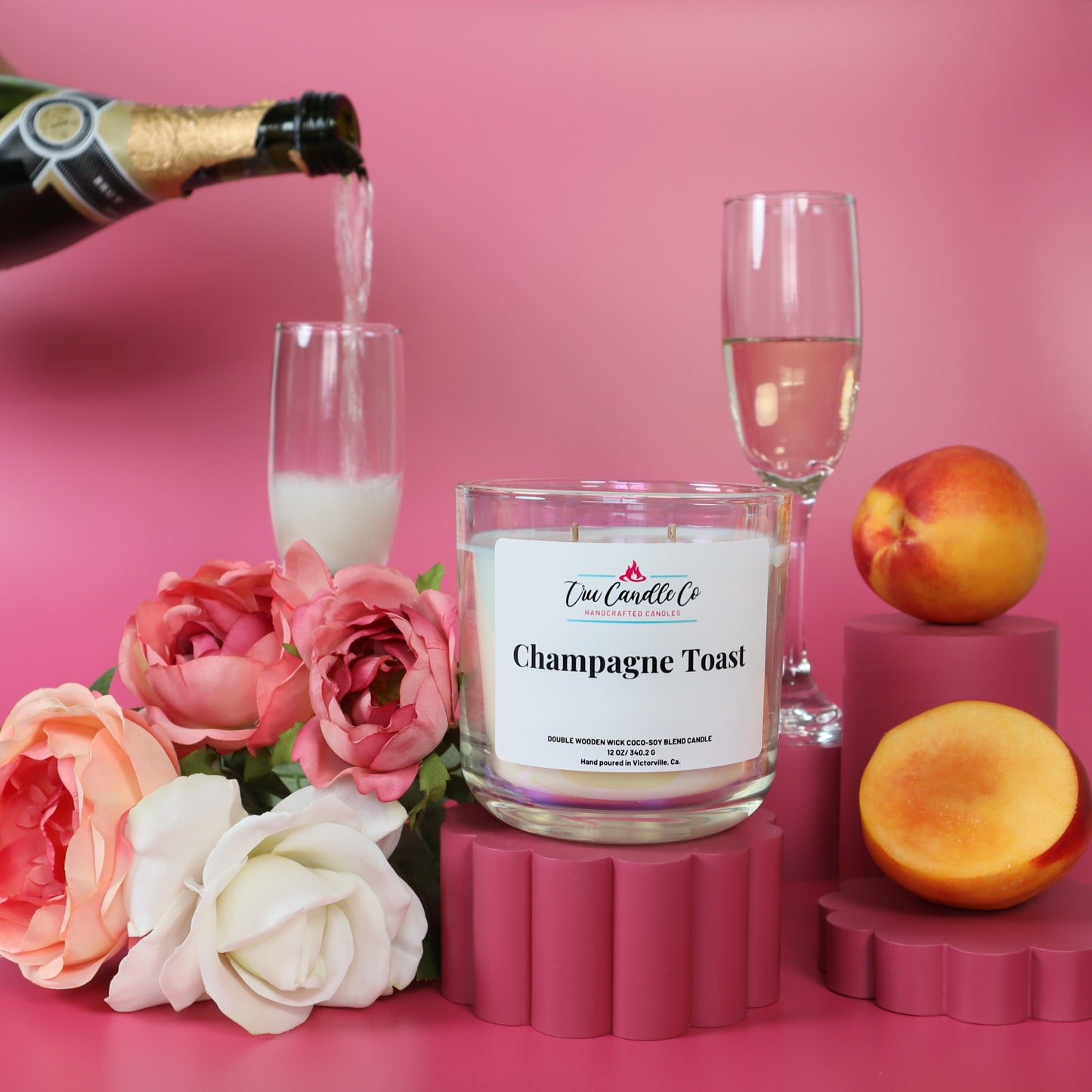 Champagne toast candle 