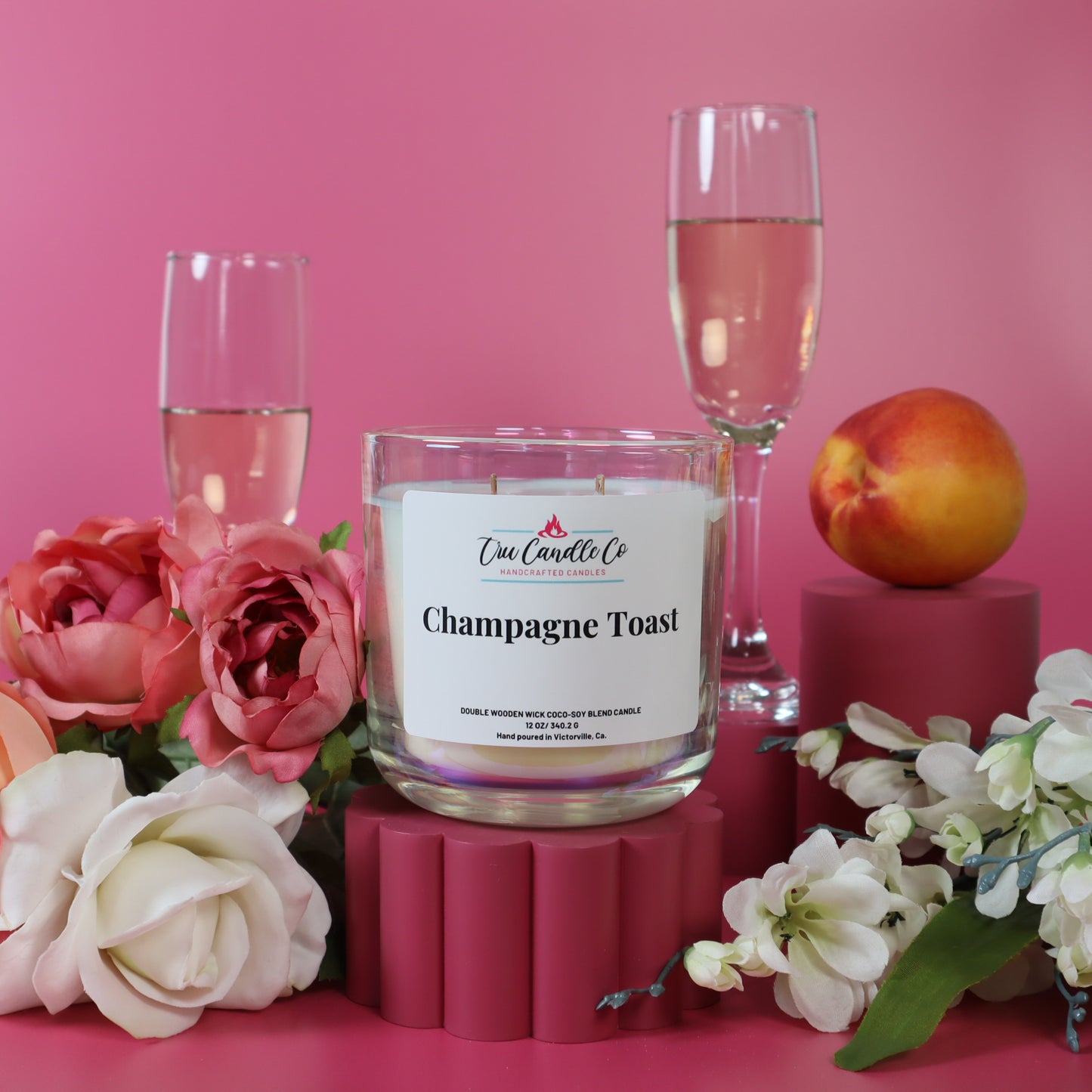 Champagne toast candle